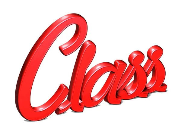3D-rode woord klasse op witte achtergrond — Stockfoto