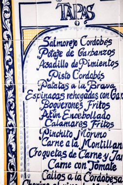 Seramik Pilatus 's palace, Sevilla, Endülüs, İspanya içinde closeup
