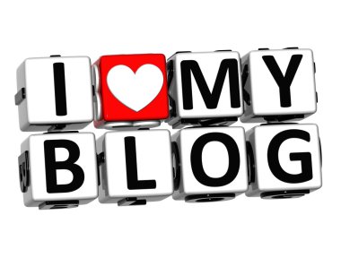 3d bayılıyorum blok metin benim blog düğmesini tıklayın.