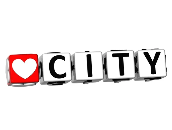 3D Love City Button Cliquez ici Bloquer le texte — Photo