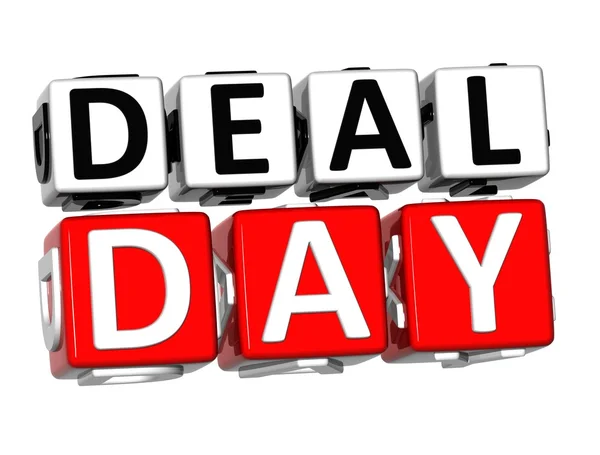3D Day Deal Button Click Here Block Text — Stock Photo, Image