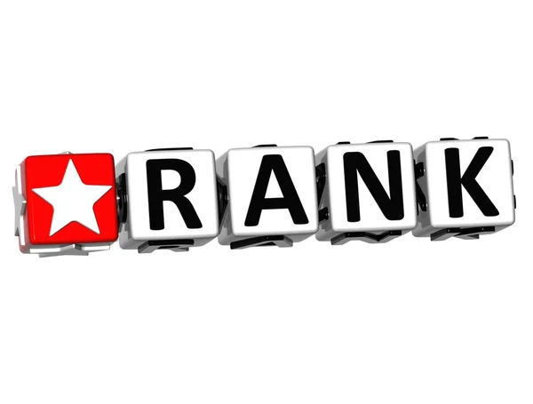 3D Rank Button Click Here Block Text — Stock Photo, Image