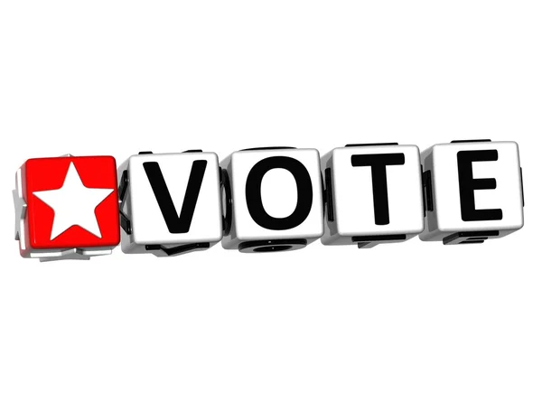 Bouton de vote 3D Cliquez ici Bloquer le texte — Photo