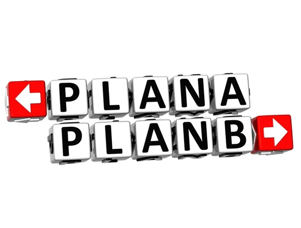 3D Plan A Plan B Button Click Here Block Text — Stock Photo, Image