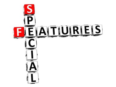 3D Special Features Crossword on white background clipart