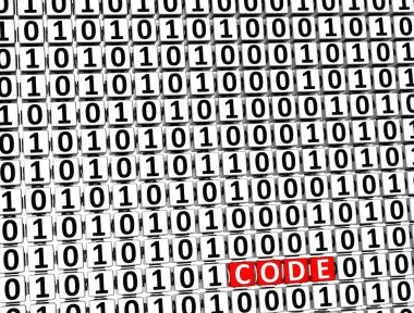 sıfır bir blok içinde 3D kelime kod