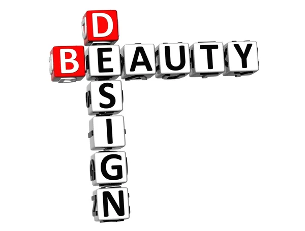 3D Design Beauty Crossword on white background — Stock Photo, Image