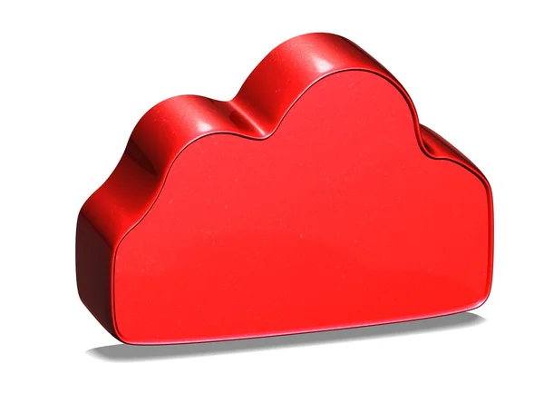 3D Cloud Red Sign no fundo branco — Fotografia de Stock