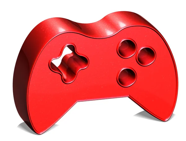 3D παιχνίδι pad κόκκινη ένδειξη σε άσπρο φόντο — Φωτογραφία Αρχείου