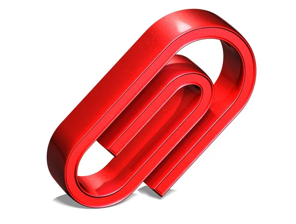 3D clip rosso segno su sfondo bianco — Foto Stock