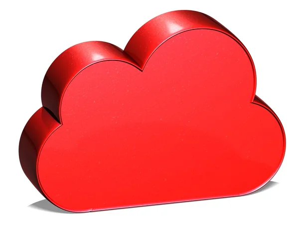 3D Cloud Red Sign sur fond blanc — Photo