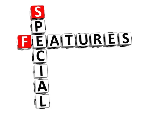 3D Special Features Crossword on white background — Stock Photo, Image