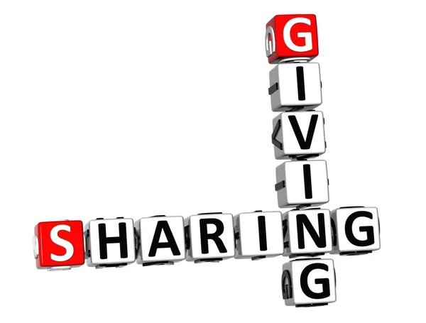 3D Sharing Giving Crossword on white background — Stock Photo, Image