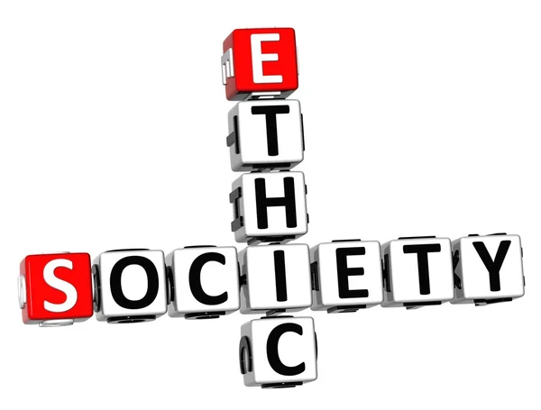 3D Ethic Society Crossword on white background — Stock Photo, Image