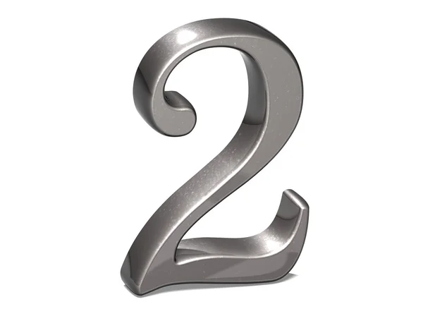 3D Set Silver Number em fundo branco — Fotografia de Stock