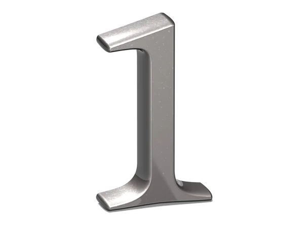 3D Set Silver Number em fundo branco — Fotografia de Stock