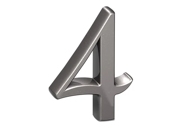 3D Set Silver Number em fundo branco — Fotografia de Stock