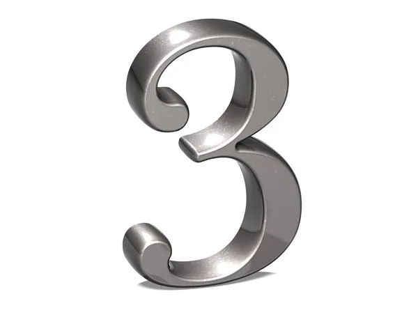 3D Set Silver Number on white background — Stock Photo, Image