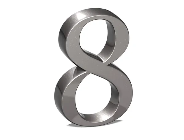 3D Set Silver Number em fundo branco — Fotografia de Stock