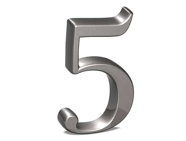 3D Set Silver Number em fundo branco — Fotografia de Stock