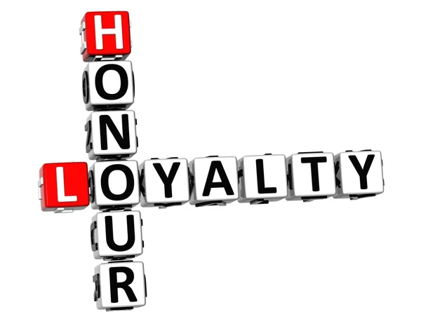 3D Honour Loyalty Crossword — Stock Photo, Image