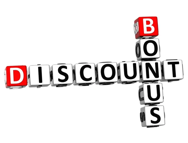 3D Discount Bonus Crossword — Stock Photo, Image
