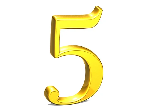 3D Set Gold Number on white background — Stock Photo, Image