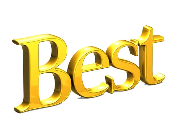 3D Gold Word Best на белом фоне — стоковое фото