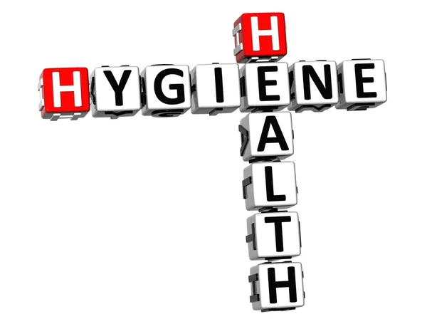 3D Hygiene Health Crossword — Stock Photo, Image