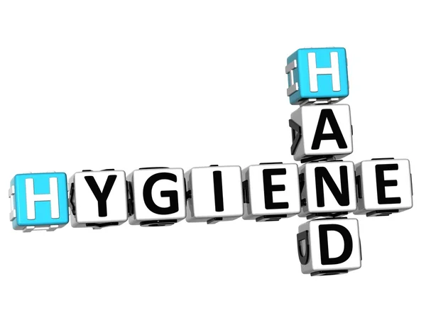 Hygiène 3D Mots croisés des mains — Photo