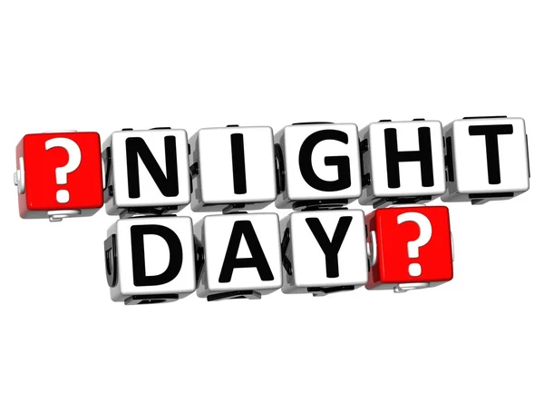 3D Night Day Button Click Here Block Text — Stock Photo, Image