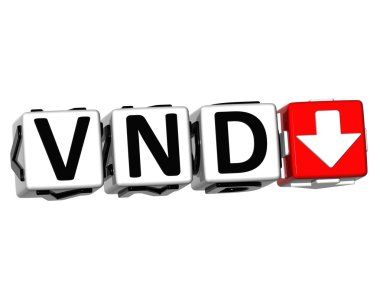 blok metin 3D Vietnamca dong Döviz vnd düğmesini tıklayın.