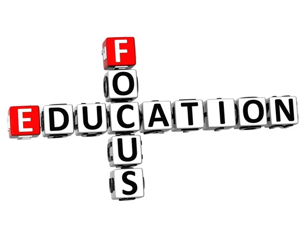 3D Focus Education Crossword — Stock Photo, Image