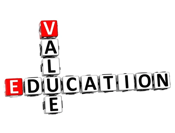 3D Value Education Crossword — Stock Photo, Image