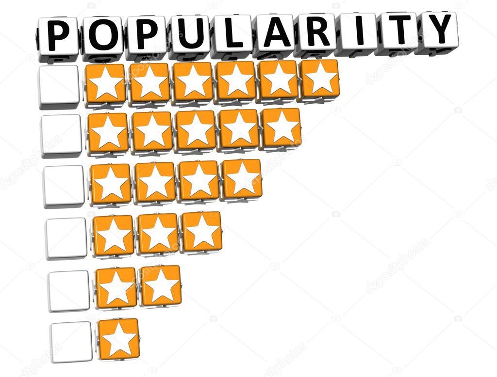 3D Popularity Button Click Here Block Text