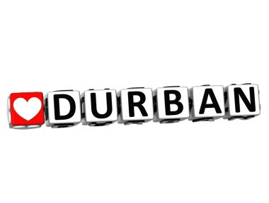 3D Love Durban Button Click Here Block Text clipart