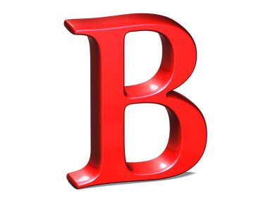 beyaz zemin üzerinde 3D parlak kırmızı mektup