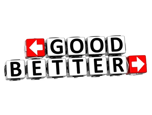 3D Good Better Button Click Here Block Text — Stock Photo, Image