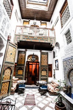 güzel karo mozaik dekorasyon detay, fez, morocco.
