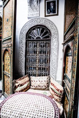 güzel karo mozaik dekorasyon detay, fez, morocco.