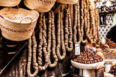 fındık ve kuru meyve fes, Fas souk Satılık