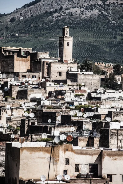 Fès általános Kilátás mint látott a Marinid sírok: Marokkó — Stock Fotó