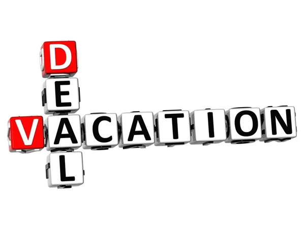 3D Vacation Deal Crossword — Stock Photo, Image