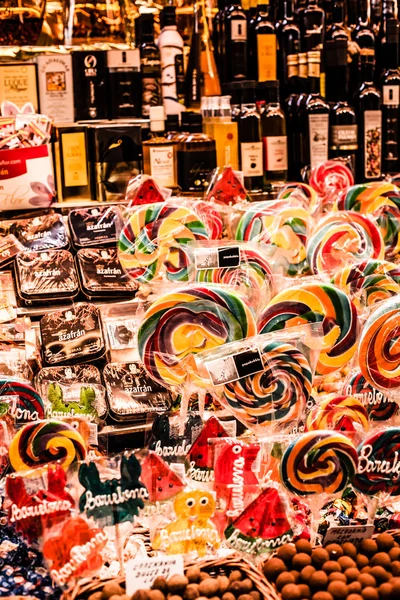 Famoso mercado de doces doces doces em Barcelona, Espanha — Fotografia de Stock
