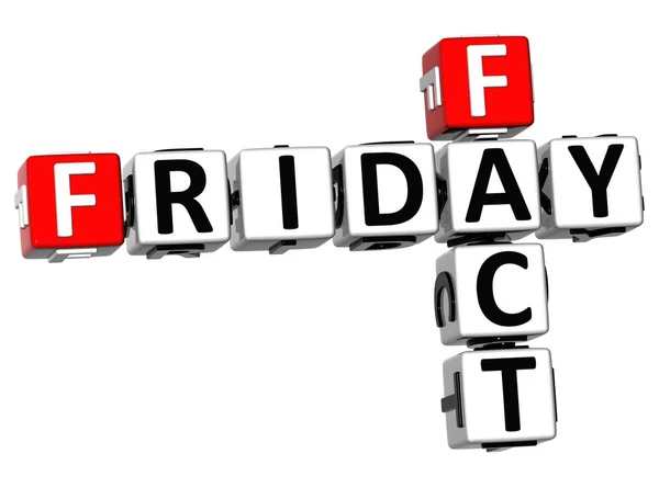 3D Friday Fact Crossword — Stock Photo, Image