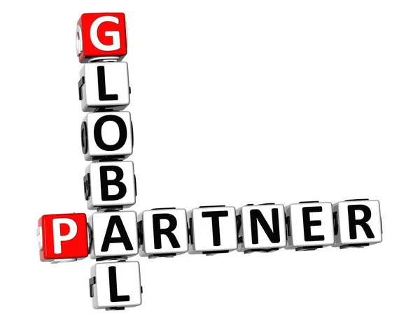 Crossword del partner globale 3D — Foto Stock