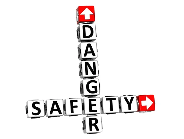 3D Danger Safety Crossword — Stock Photo, Image