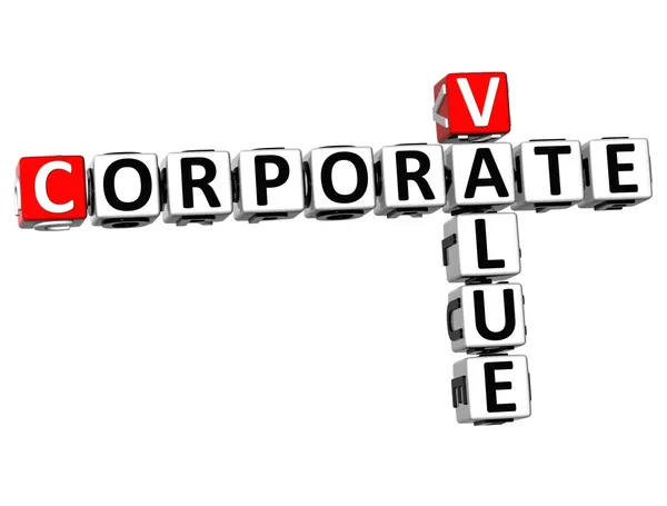 3D Value Corporate Crossword — Stock Photo, Image