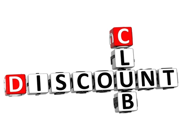 3D Club Discount Crossword — Stock Photo, Image