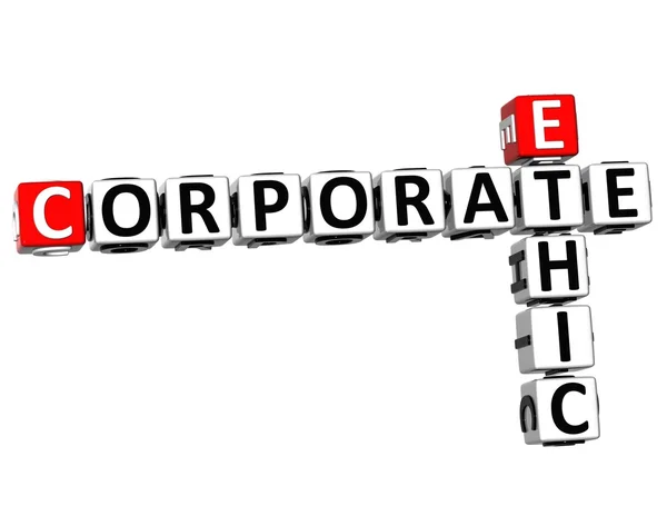 3D Ethic Corporate Crossword — Stock Photo, Image